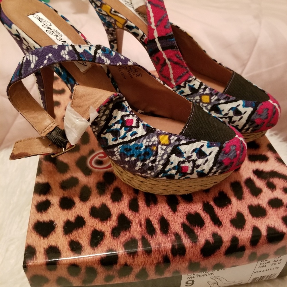 NAUGHTY MONKEY OVERBOARD PLATFORM SANDAL HEELS - Picture 7 of 8